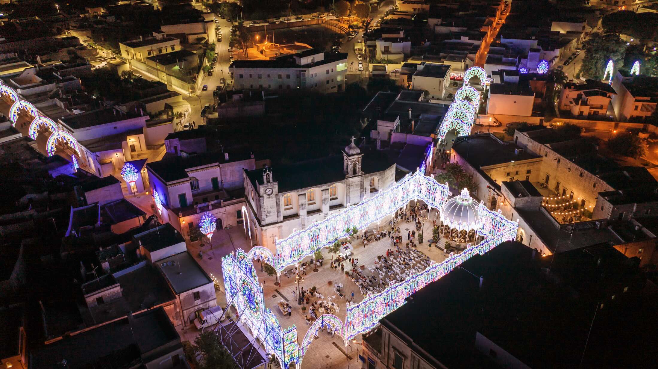 Vista San Cassiano drone notte